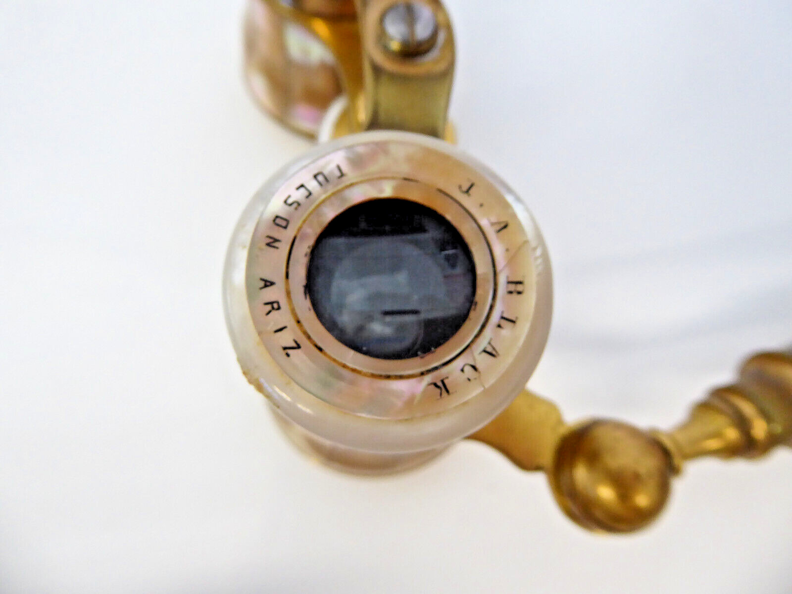 C. 1900 Lacombe Fabt Paris Mother of Pearl Opera Glasses w/ Handle