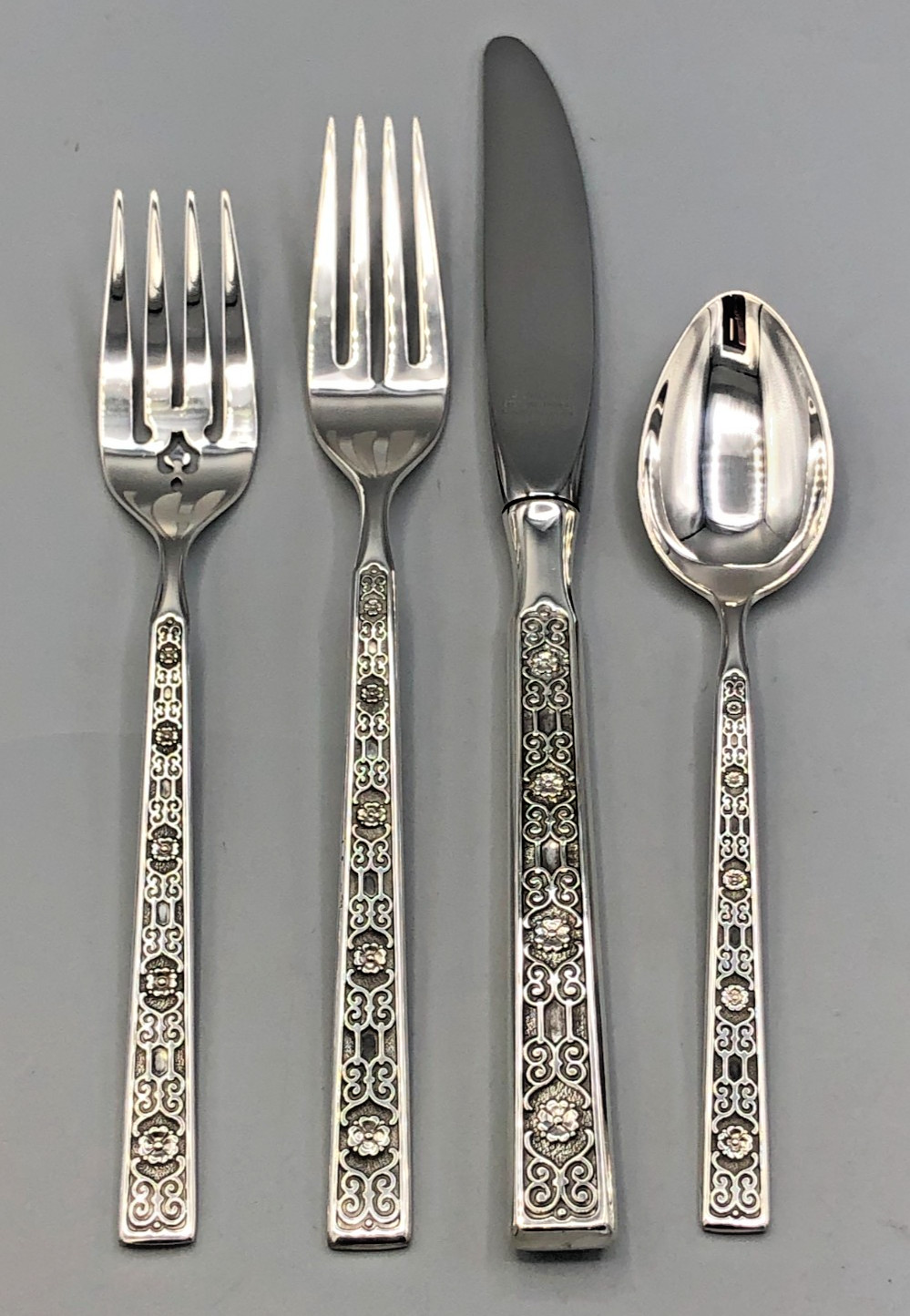 Spanish Tracery by Gorham Sterling Silver 4 piece Place Setting, gently used