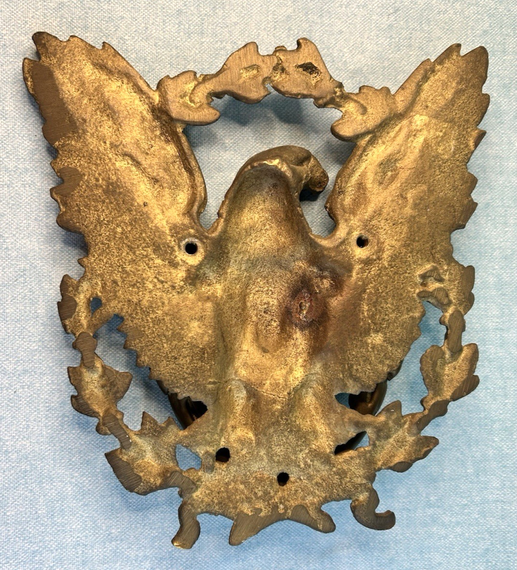 American Eagle Door Knocker Large 9″x9″ Vintage Brass Tone