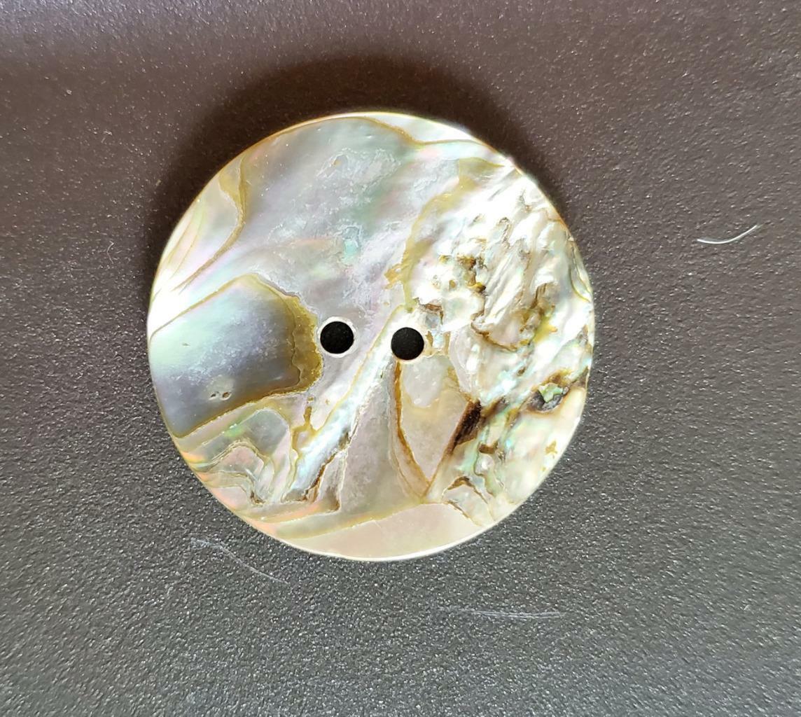 OPALESCENT ABALONE RIPPLE 2 HOLE ANTIQUE BUTTONS 60L – 1 1/2″ – 38mm (B59)