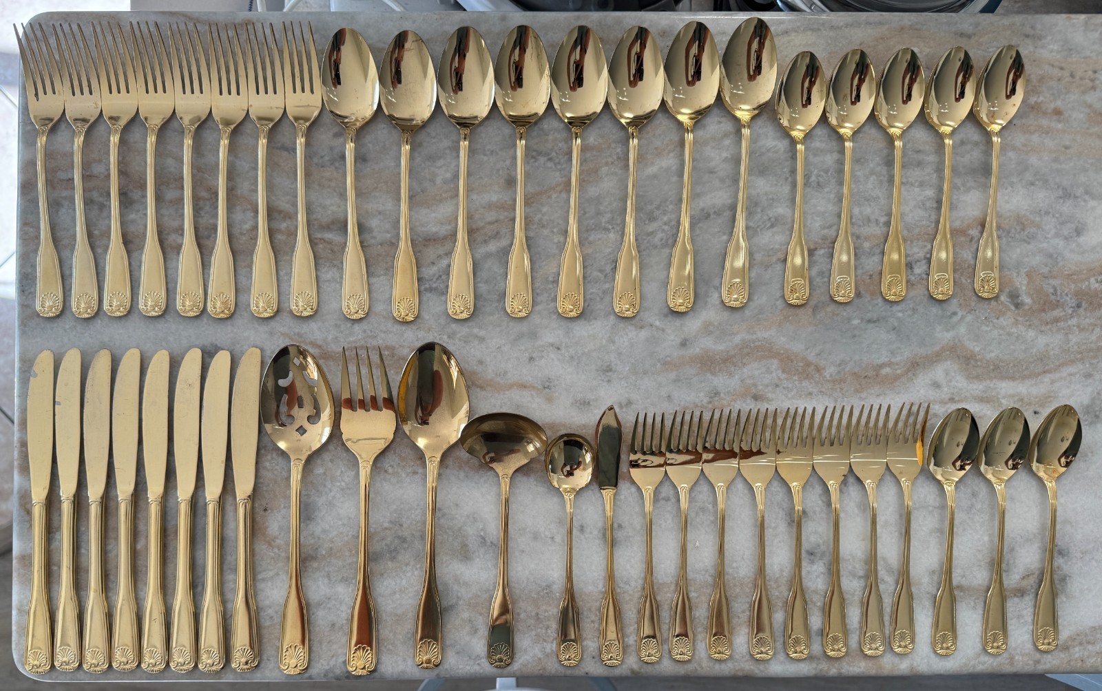 Golden Stratford by International Silver Rogers Korea 46pc set