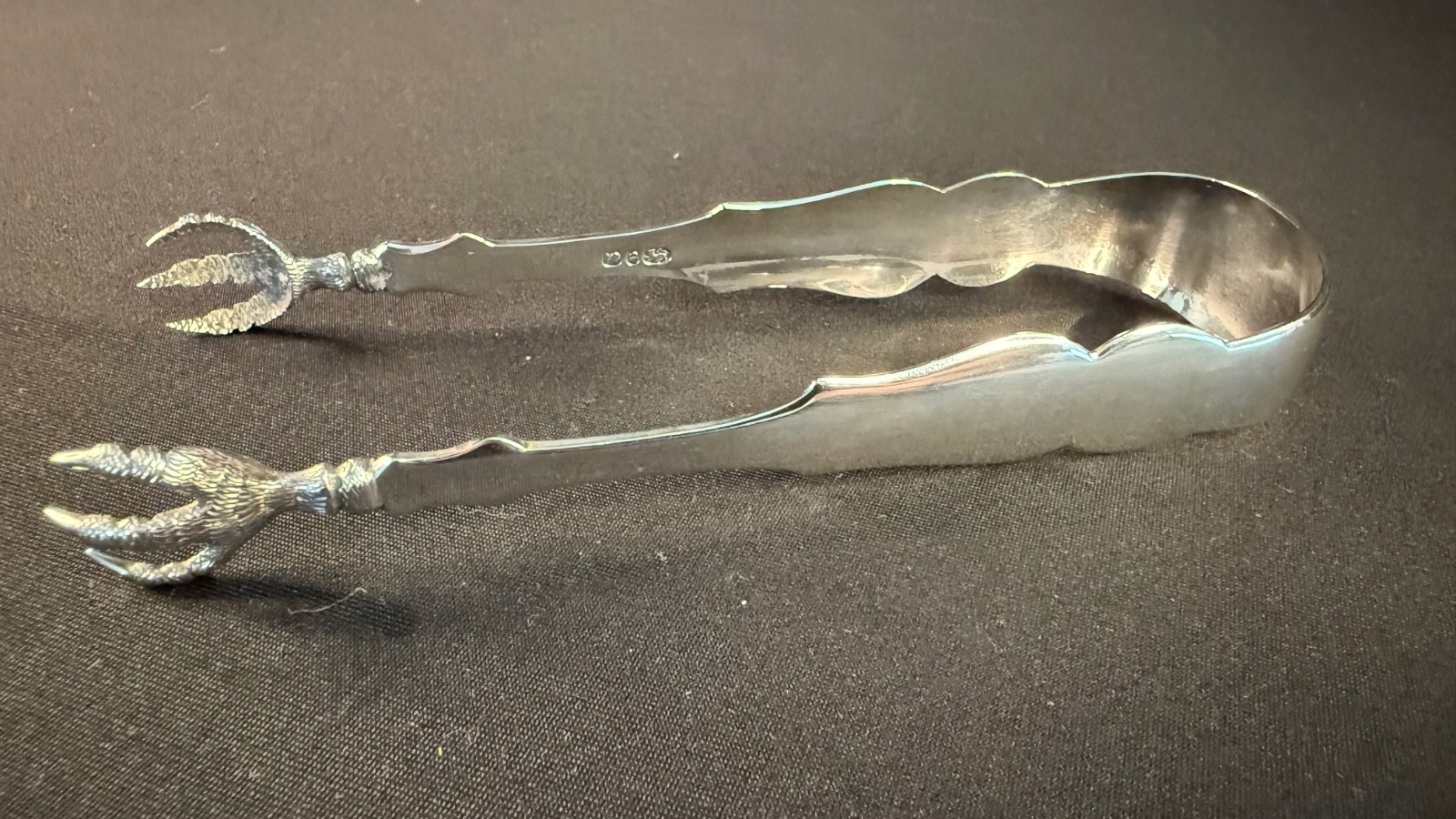 American Coin Silver Sugar Tongs 1828-1846 Hall & Hewson Albany