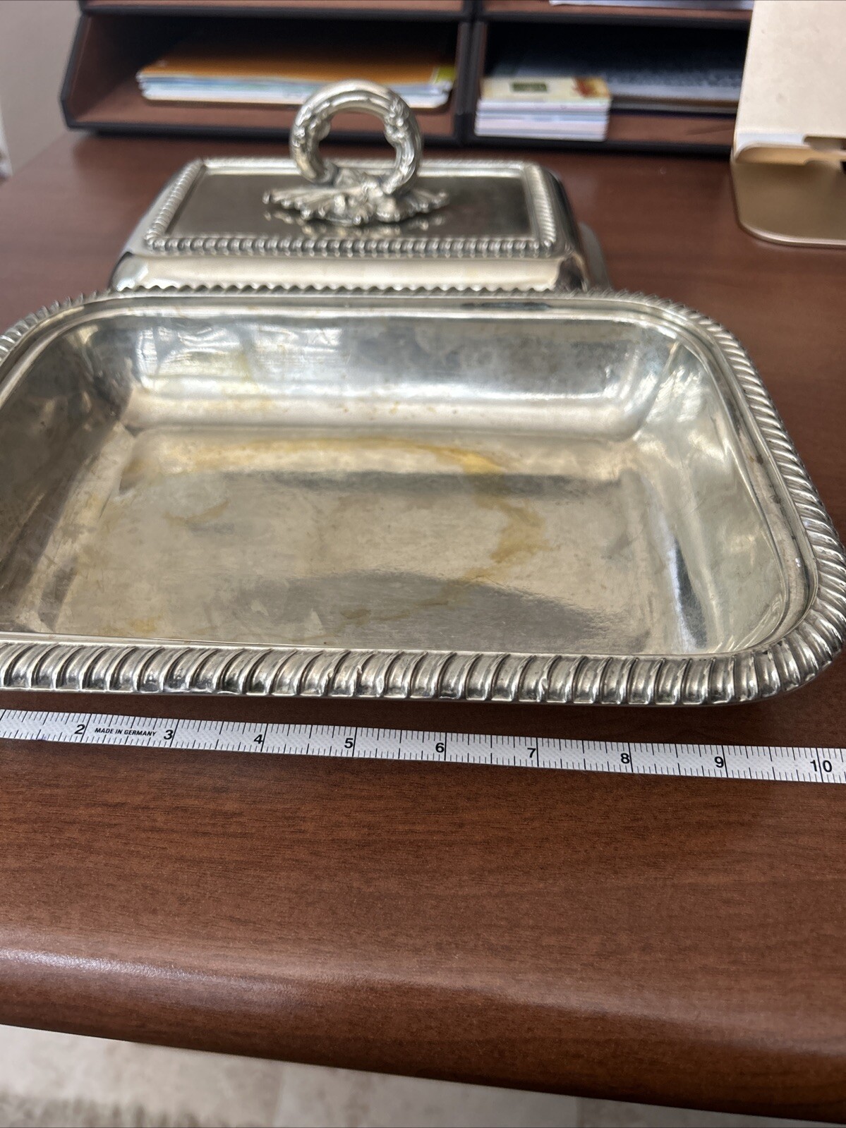 Silver Plated Lidded Rectangular Entree Dish – Marked E.P.N.S & 1919