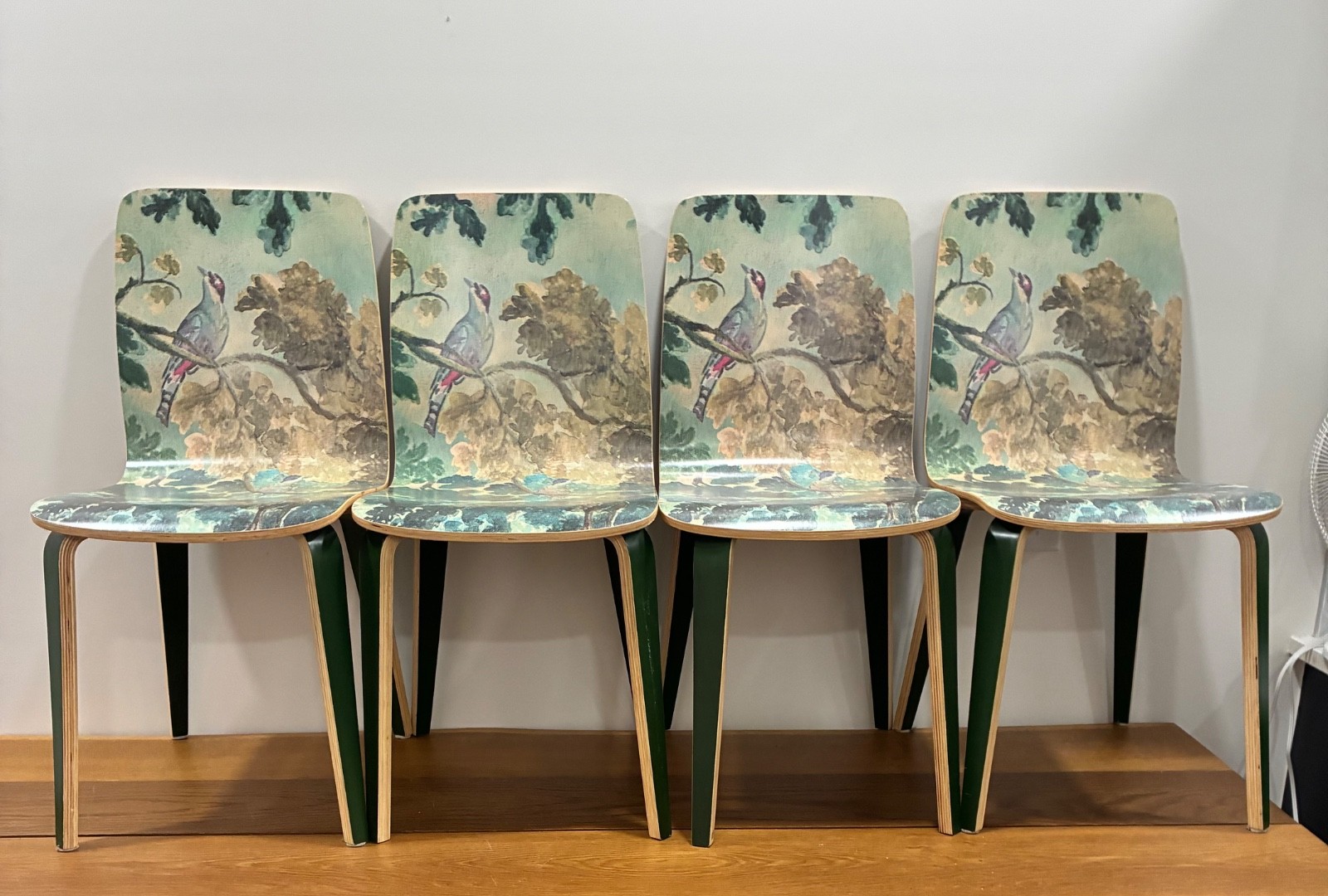 4 CHAIRS / Mid-Modern C Rose-Gold/Green MINT CONDITION