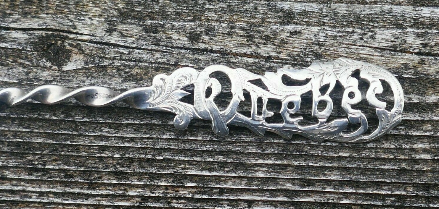Antique Sterling Silver Quebec Open Work Handle Souvenir Spoon By Roden Bros.