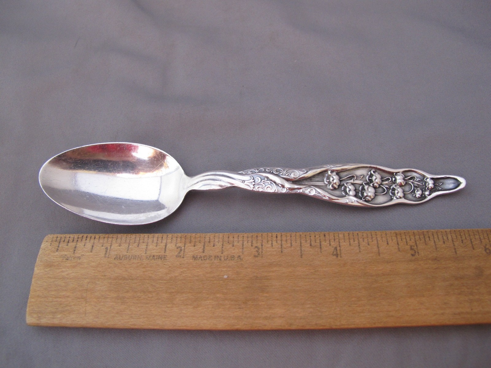 Whiting Sterling LILY OF THE VALLEY (1885) Pattern TEASPOON-5 7/8 Inches-No Mono