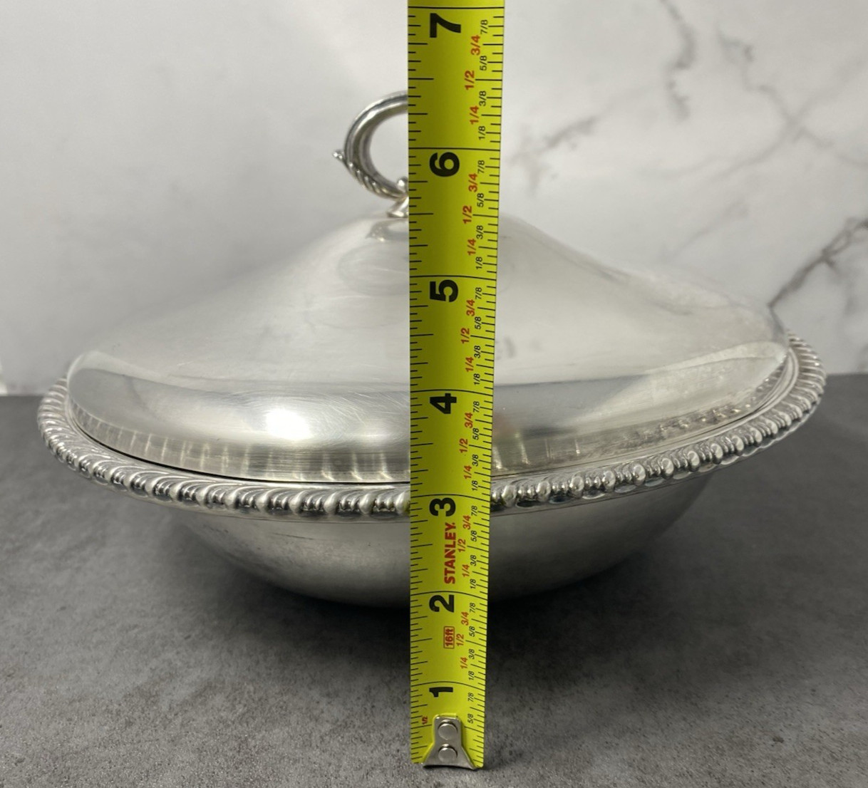 Vintage Silver Plate Lidded Serving Bowl~WM Rogers With Pyrex Bowl 11”