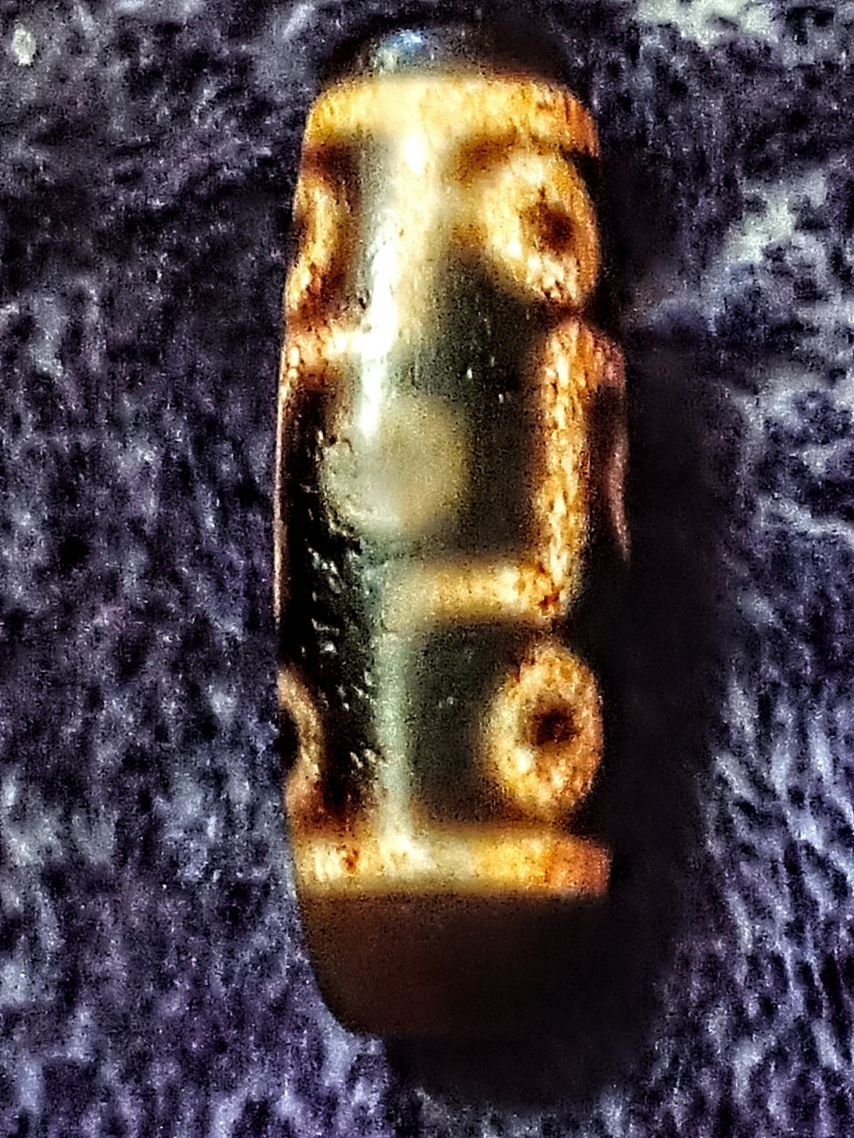 Pre-1800s Indo/Tibetan Old Agate 9 Eye Dzi Bead 13*39mm