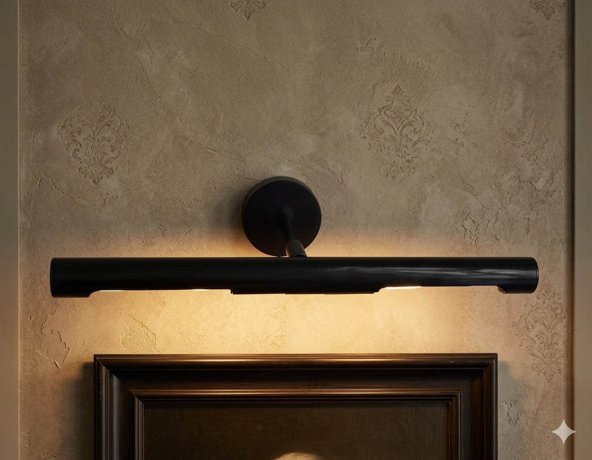 Antique Brass Adjustable Picture Light | Vintage Art Display Wall Sconce Fixture