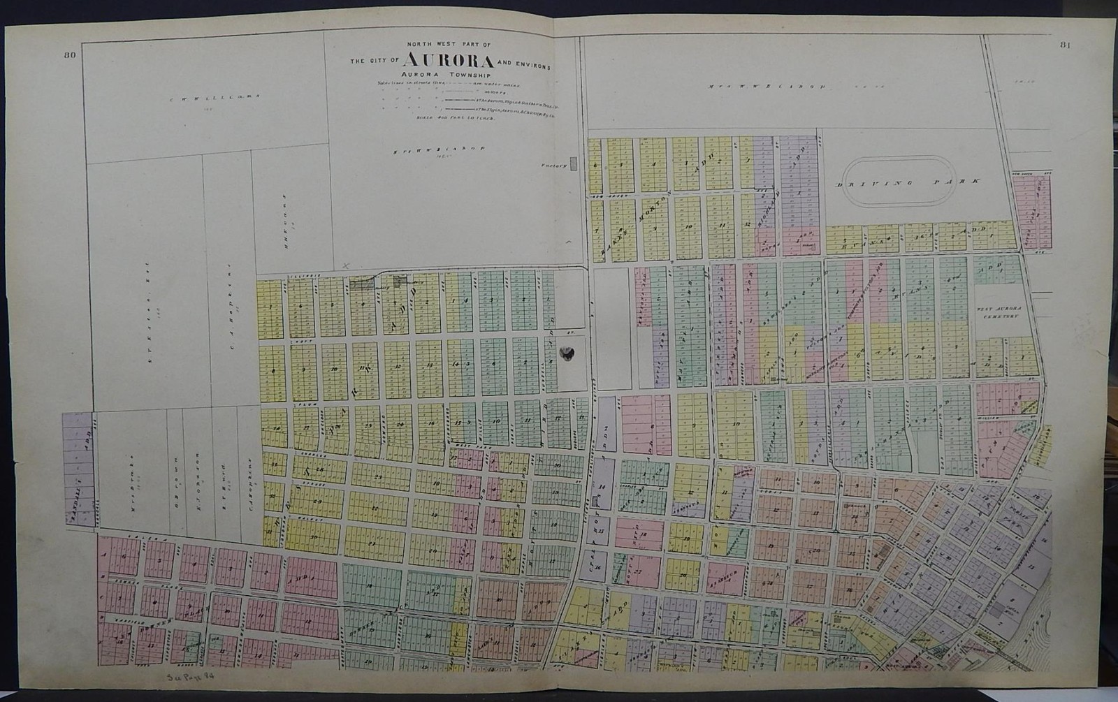 Illinois, Kane County Map, 1904 City of Aurora – Six Double Page Maps! L17#01
