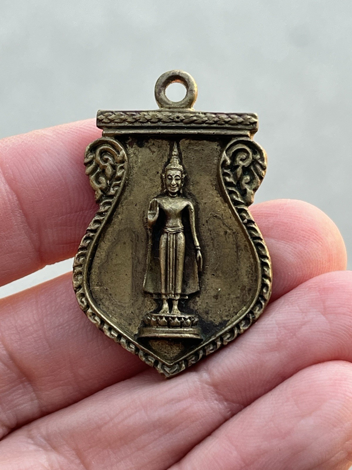Old Phra Ruang Coin Amulet Charm Fetish Without Case & Original Box
