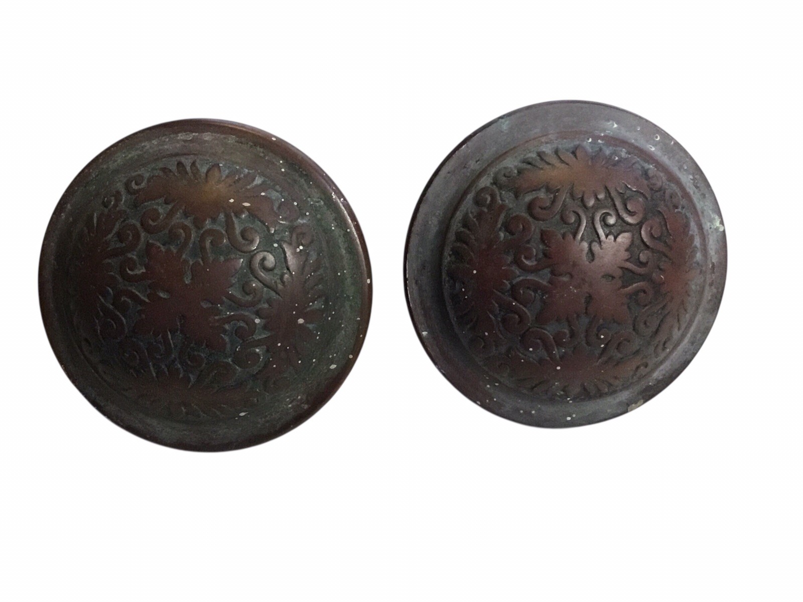 Antique Vintage Victorian Ornate Copper Door Knobs Knob Reclaimed Salvage