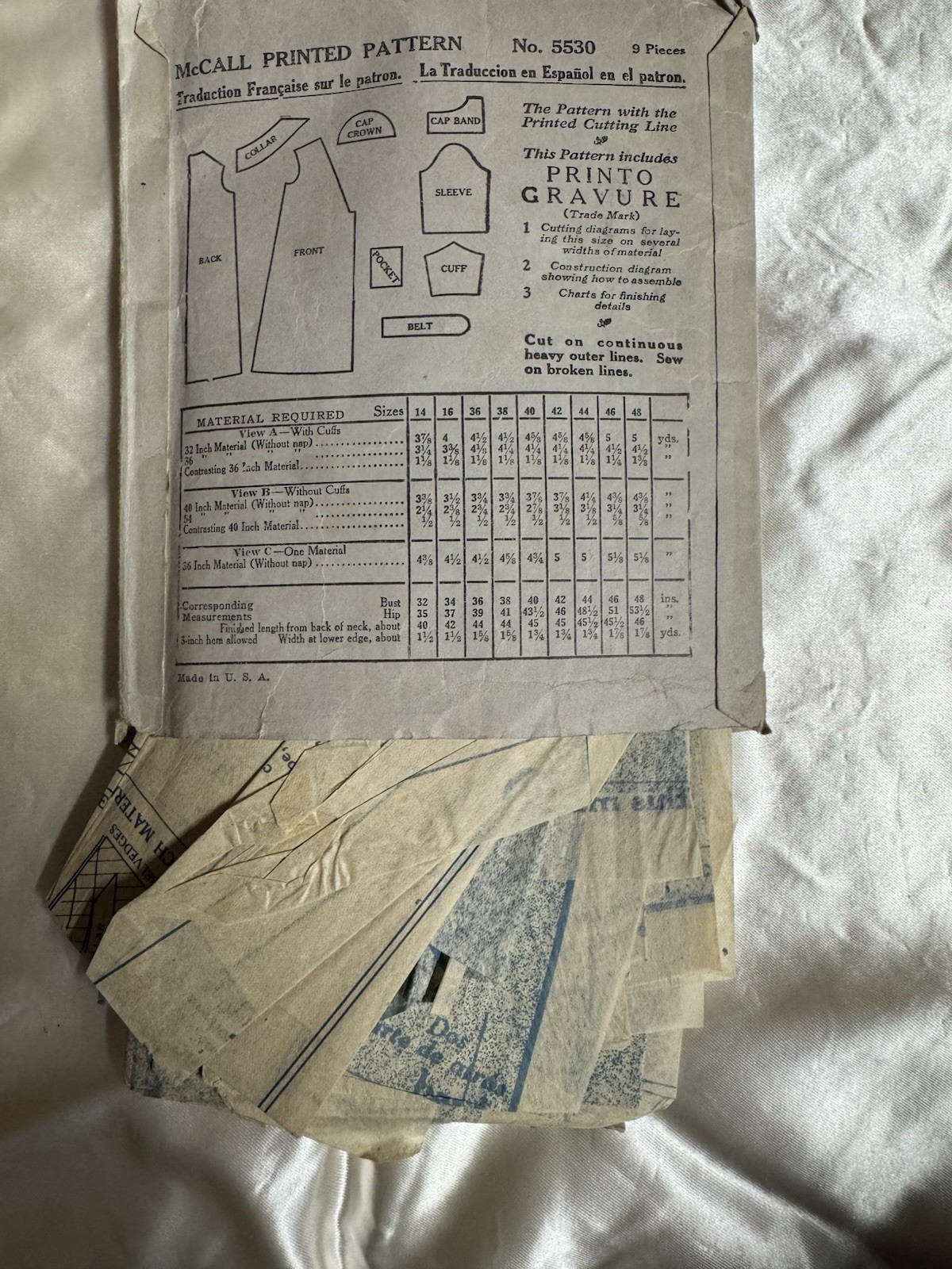 Complete Original Antique Flapper Wrap Dress and Hat McCall 5530 Sewing Pattern