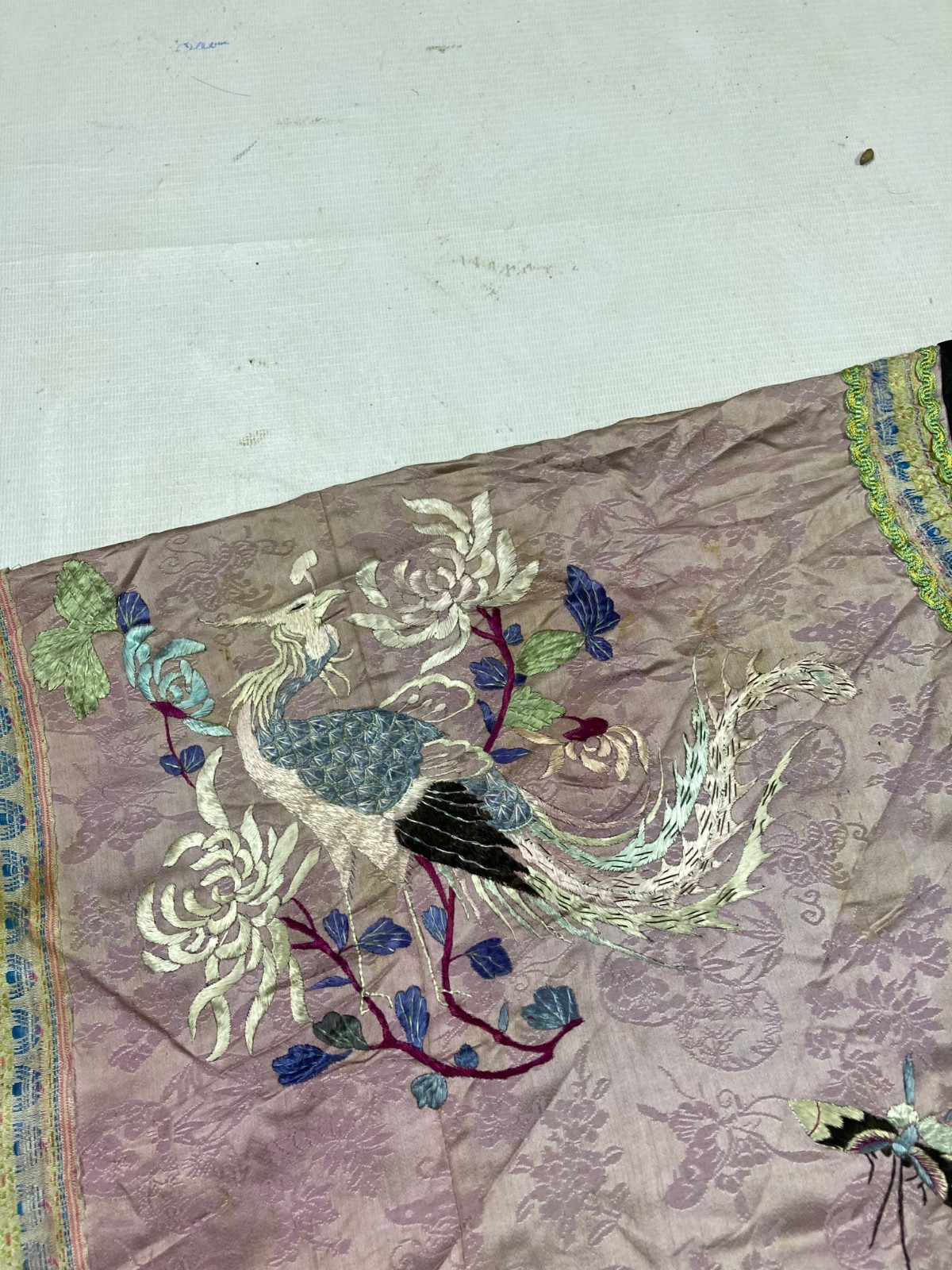 Antique Chinese Silk Embroidered Manchu Qing Dynasty style Woman’s Robe 133x86cm