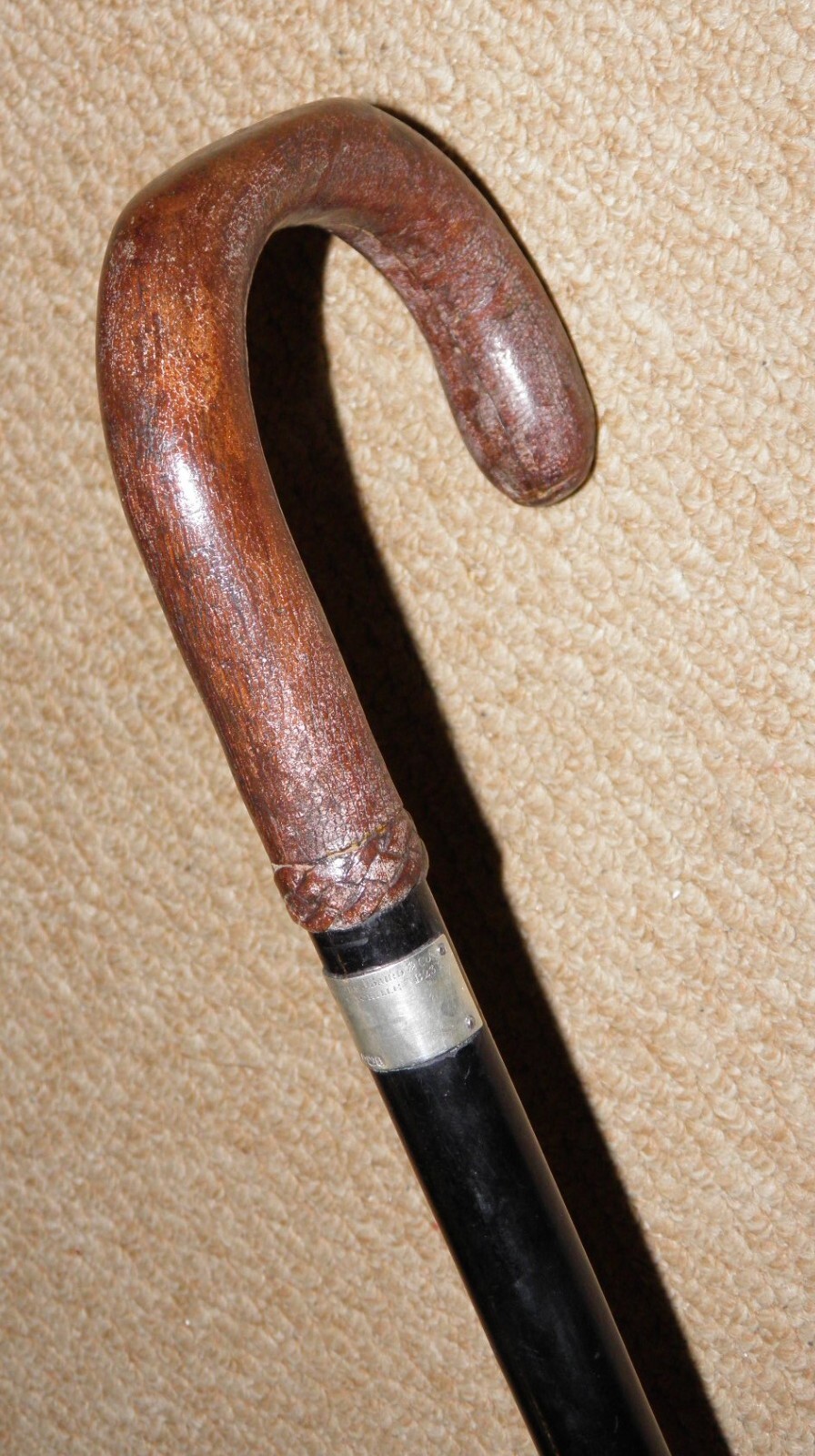 Antique Walking Stick – Hallmarked 1926 Silver By Mappin & Webb For J Baird & Co