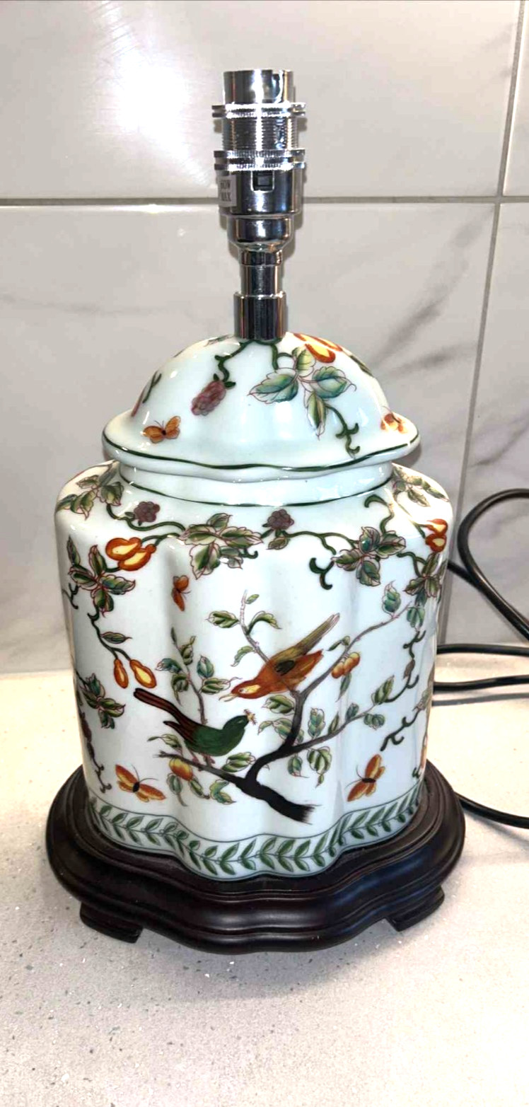 Chinoiserie Lamp TL0119 hand painted porcelain ginger jar vintage lamp with…