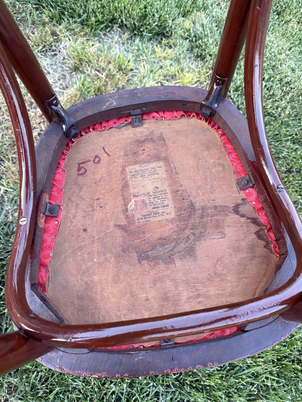 Antique Bentwood Thonet Chair Seat Mundus Bent Fan Lyre 37.5x16x16”