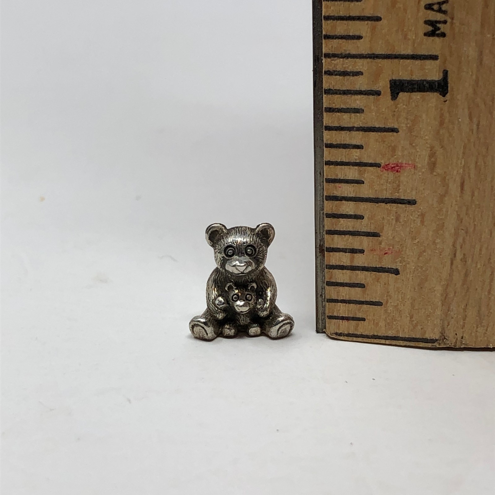 Miniature Sterling Silver Pete Acquisto Teddy Bear Bank Doll House Artisan