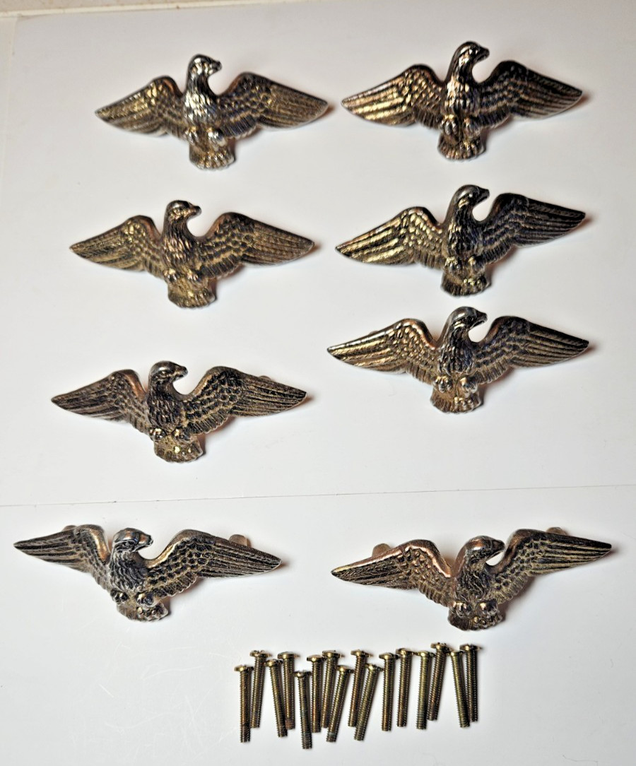 Vintage Brass Eagle Drawer Pulls Set of 4 Size 4×2 inches 2.5 inch centers