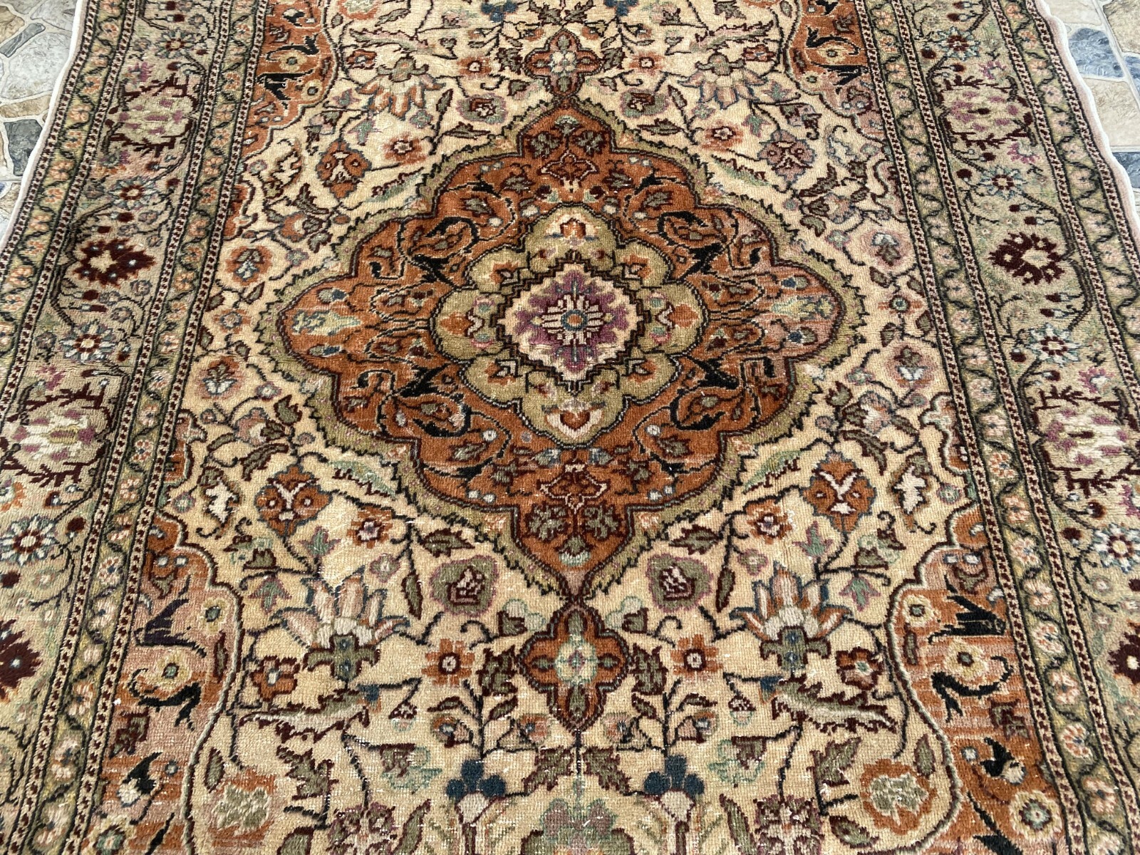 Handmade Turkish Vintage Area Rug, 1970s Antique Wool Tribal Farmhouse Carpet
