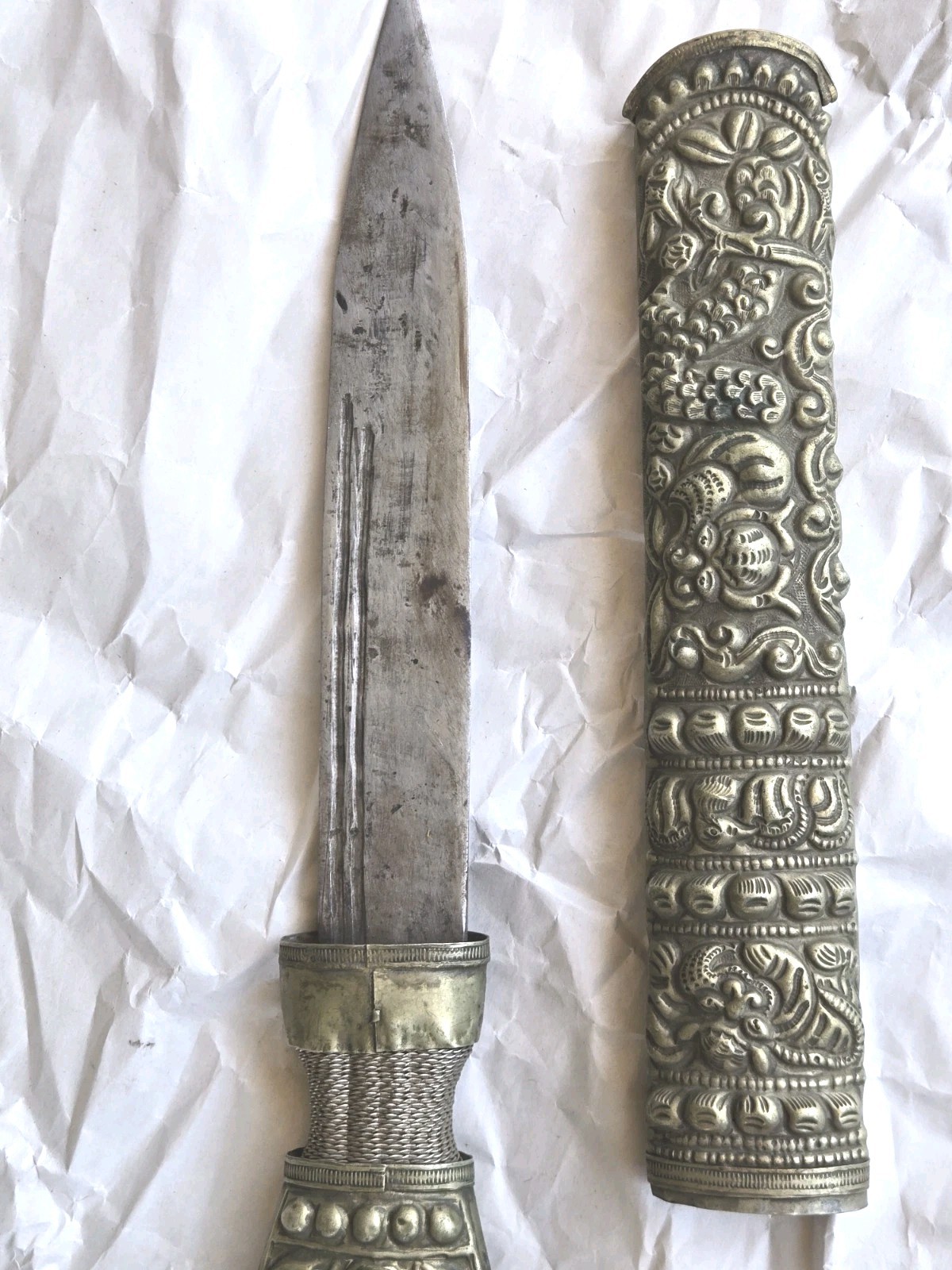 Antique Tibet Tibetan Bhutan Khampa Husa Knife Highlanders Knife Dagger