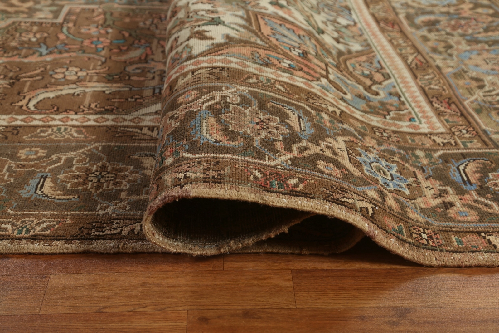 Vintage Vegetable Dye Geometric Traditional 10×13 Area Rug Handmade Wool Carpet