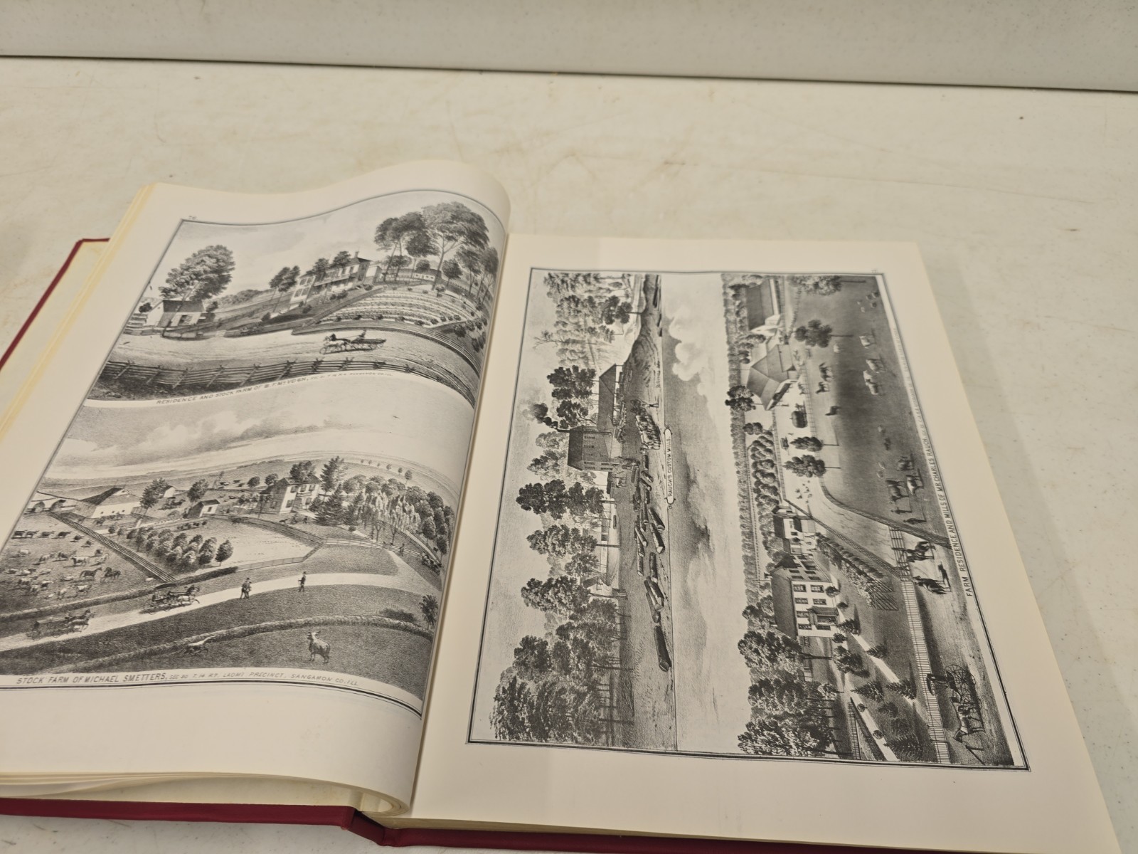 Vintage 1874-1914 Sangamon County Illinois Illustrated Reproduction Atlas