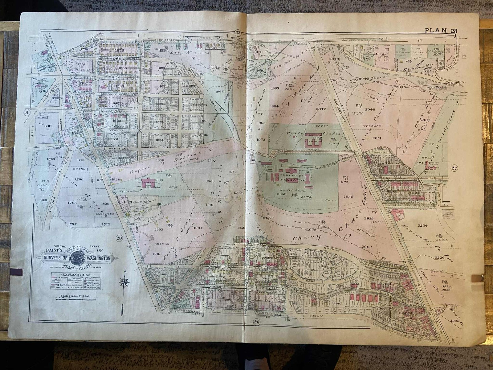 Detailed large plat map. Forest Hills Area (Plan 28) Washington D.C. 1925