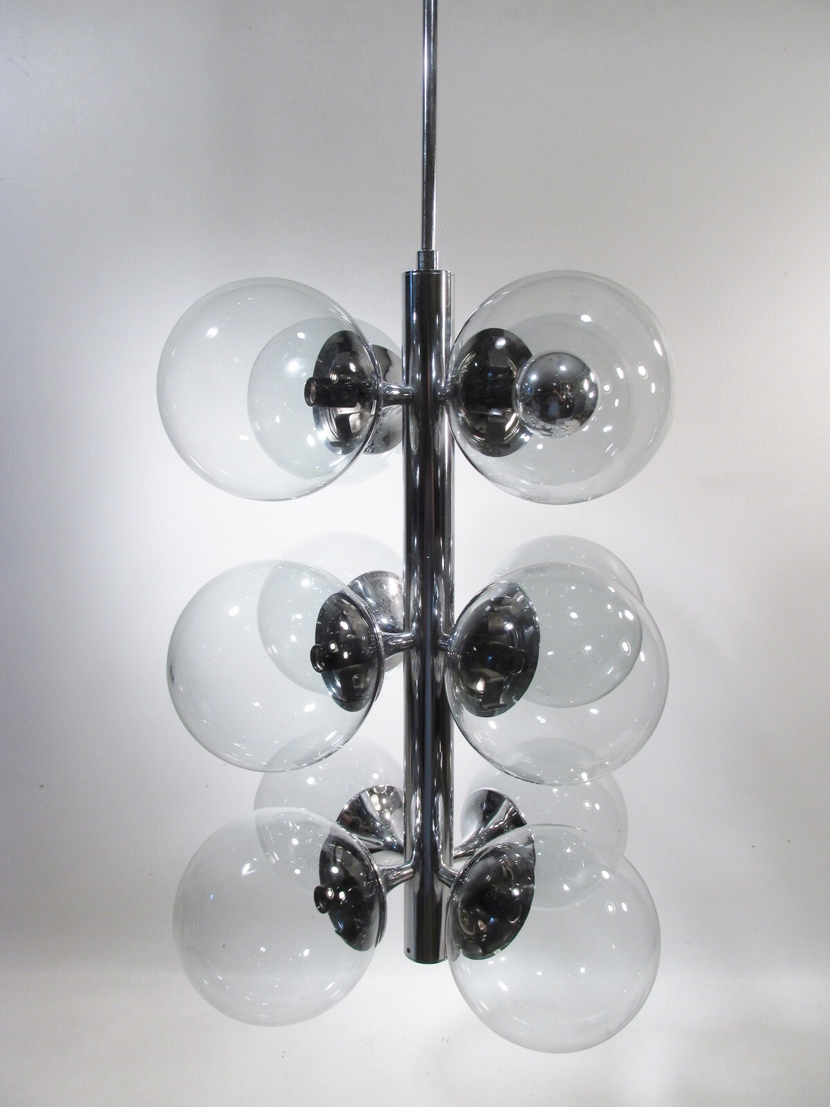 Midcentury Lightolier Chrome Bubble Sputnik Chandelier Hollywood Regency