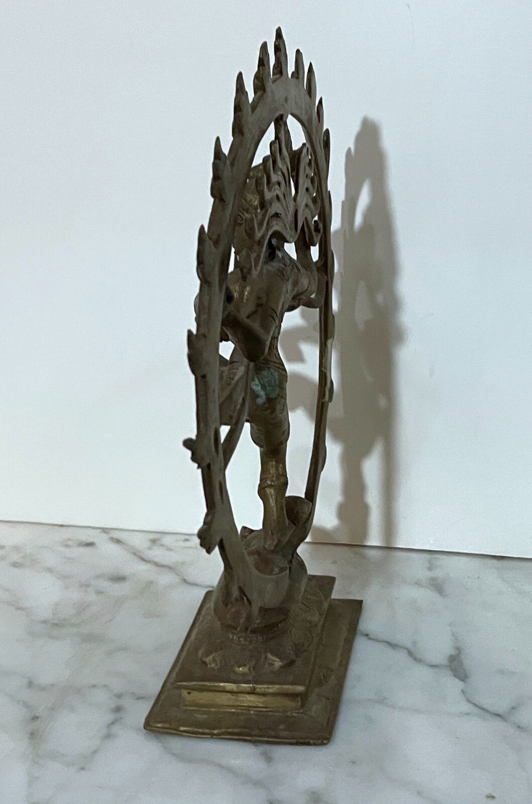 BEAUTIFUL ANTIQUE INDIAN HINDU SOLID BRASS STATUE OF DANCING SHIVA NATAJARA