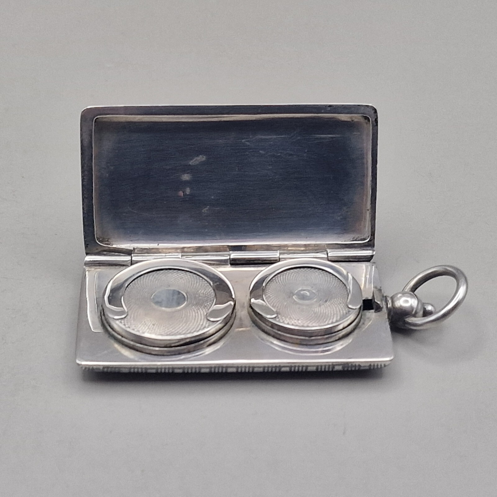 Antique Solid Silver and Niello Double Sovereign Case French Weevil Import Marks