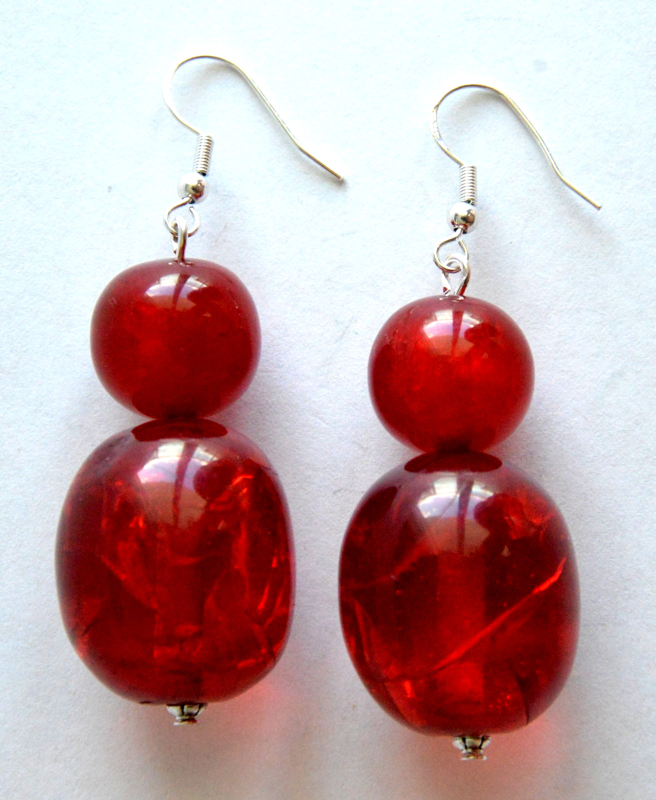 ✅RUSSIAN SOVIET BALTIC CHERRY AMBER SILVER HOOK EARRINGS BAKELITE NECKLACE WATCH