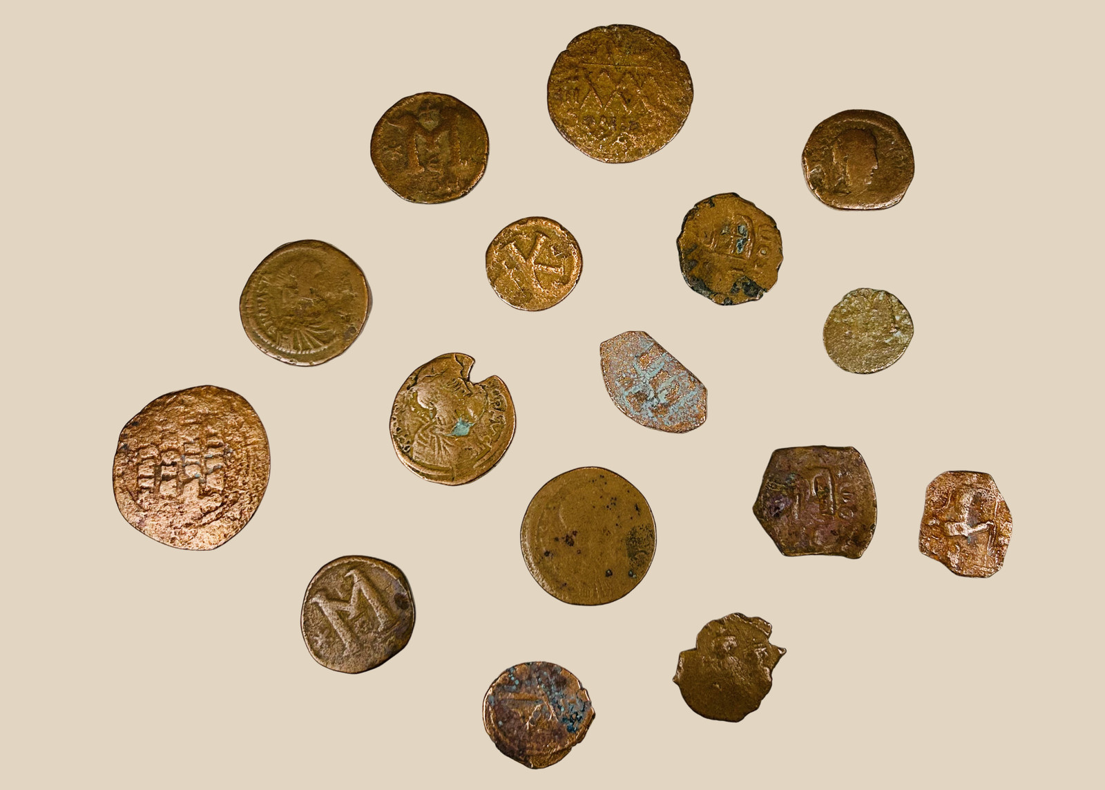 Lot of 16 | Ancient Roman & Byzantine | Bronze Coins | Circa 3rd-7th Century AD