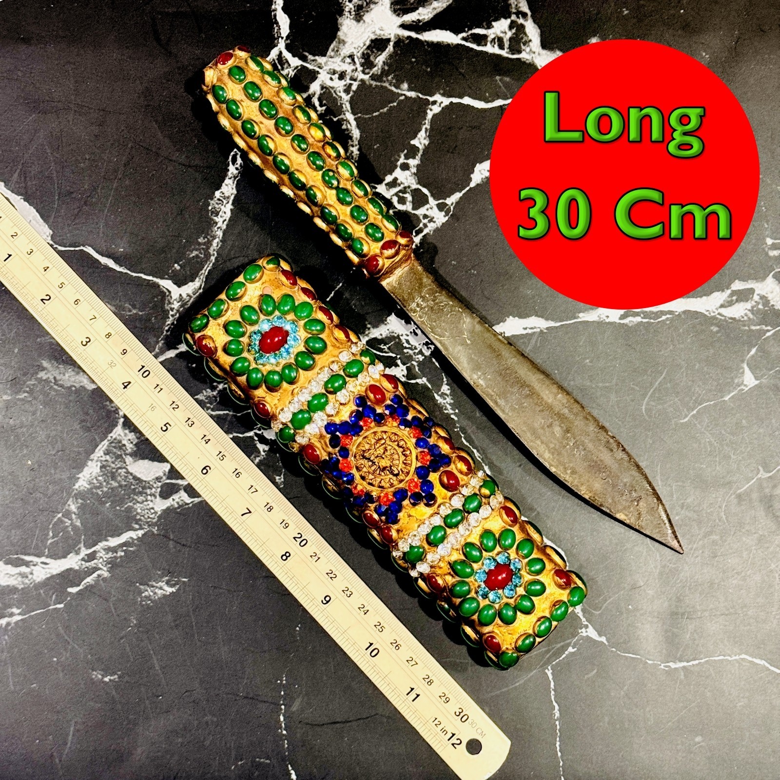 Meedmor Metal Leklai Naga Eye Jade Toh WatRakang Protection Thai Amulet #18212