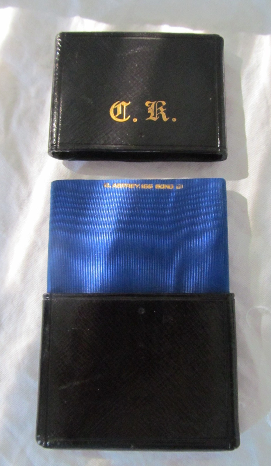 Luxury Asprey Edwardian Leather Watersilk Lining Card Case c1915 Monogrammed CR