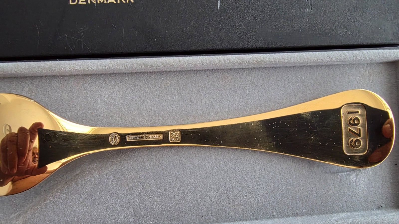 Georg Jensen Denmark Vintage Annual 1979 Sterling Silver Gilded Pastry/Cake Fork