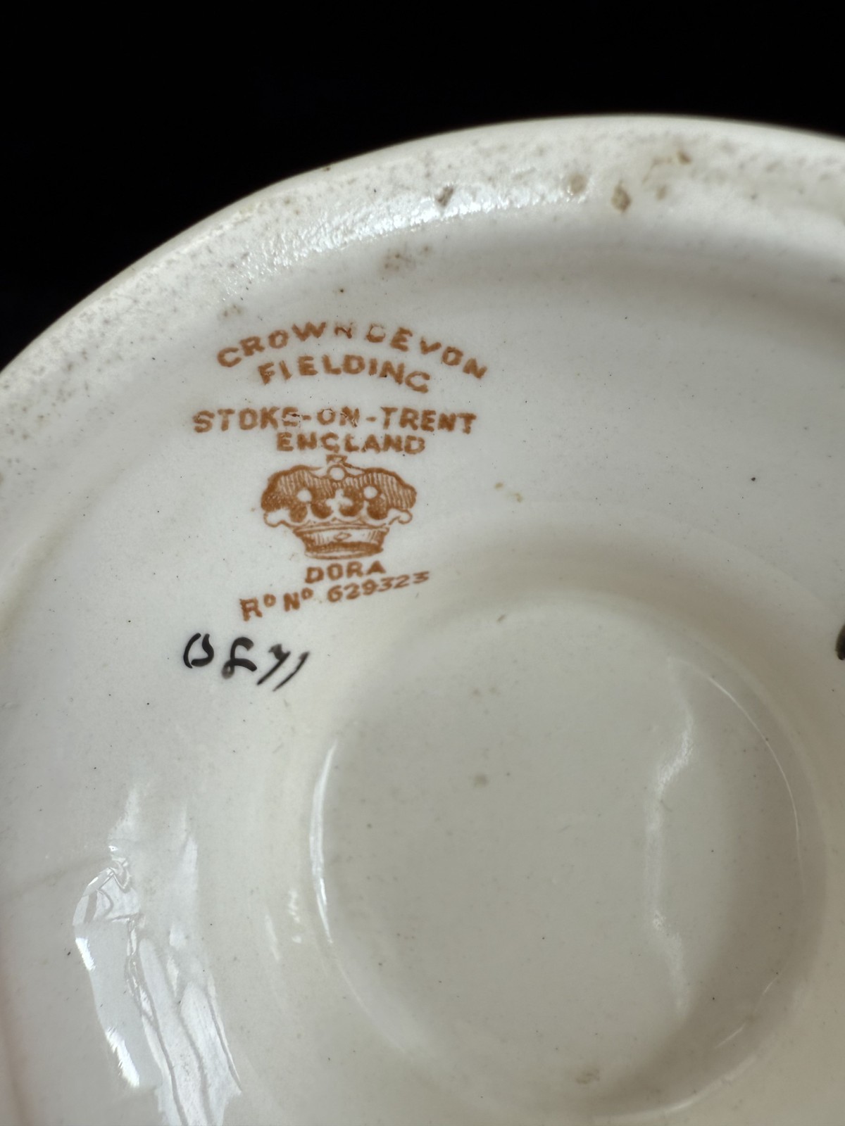 Antique Crown Devon “Dora” Pattern Urn Vase Gilded Floral Pottery c. 1914 Origin
