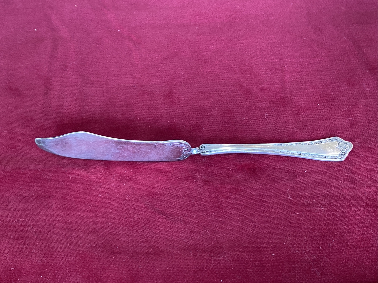 Wm Rogers & Son AA Dec 28 1915 HAMPDEN TWISTED HANDLE MASTER BUTTER KNIFE SPREAD