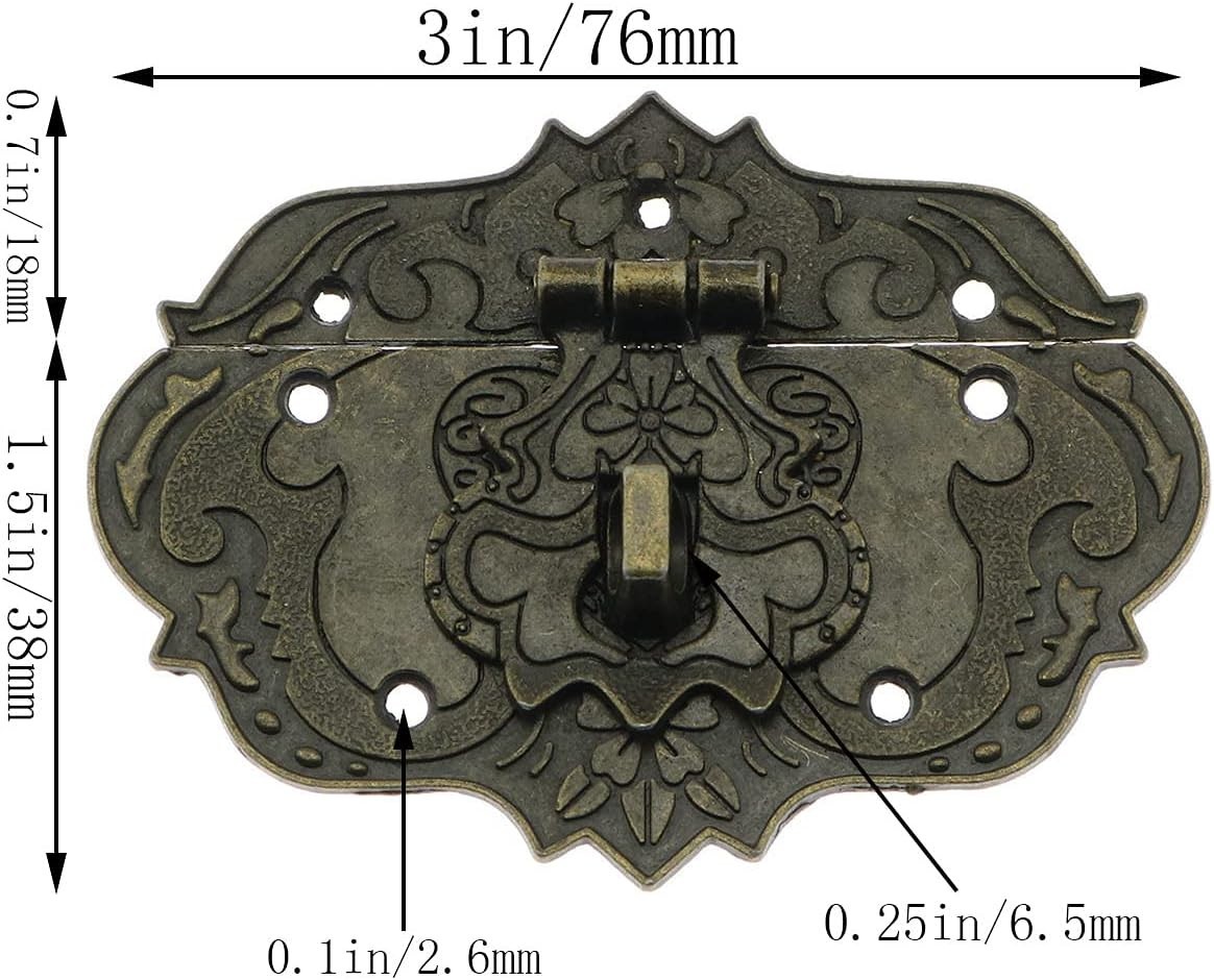 Mini Antique Brass Padlock and Clasp Set – Easy Installation for Vintage Boxes