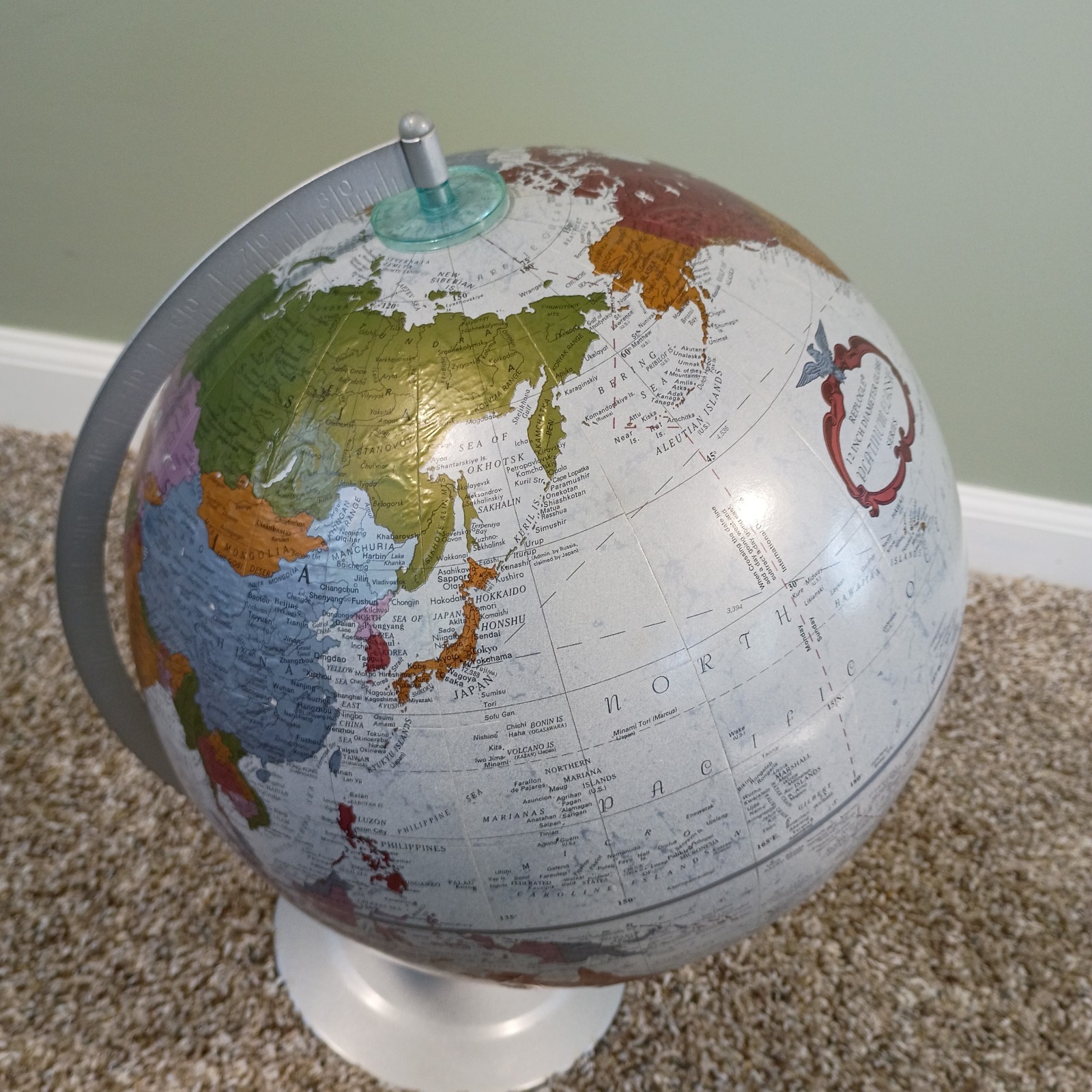 Replogle 12” Platinum Classic Series Globe USA Made Raised Relief Surface
