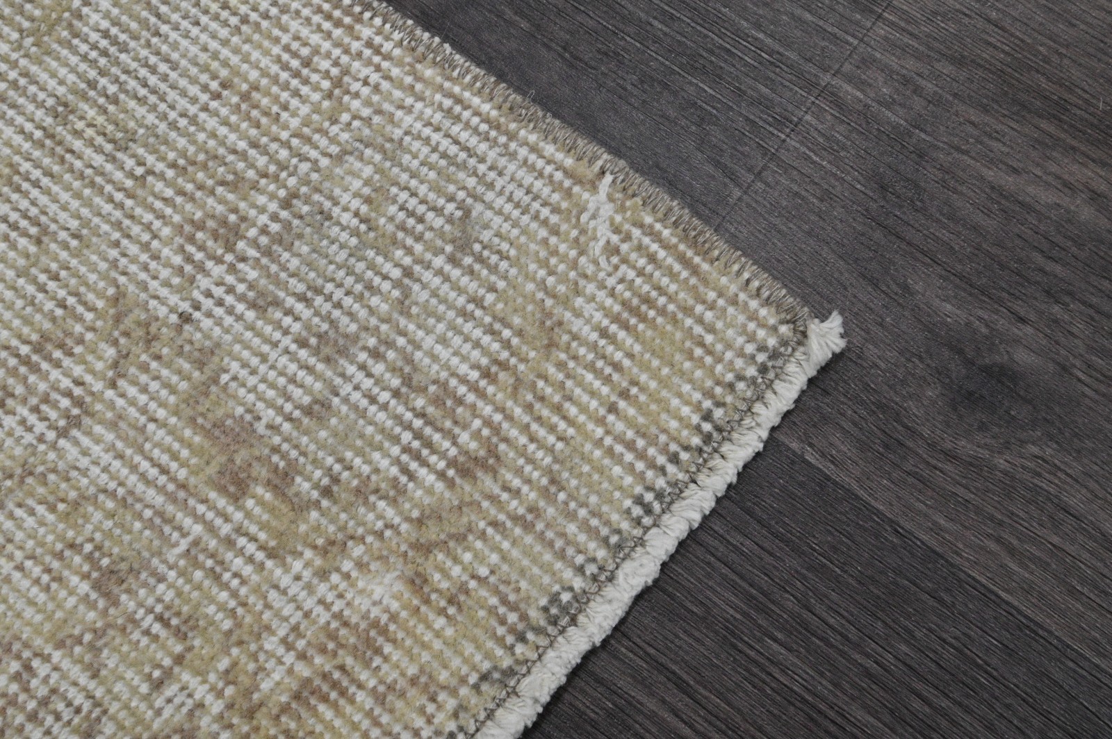 Vintage Turkish Runner Rug 2x7ft Wool Anatolian Handmade Hallway Oushak BEIGE
