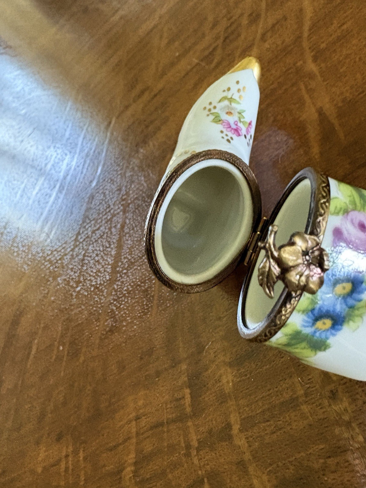 Limoges Vintage French Porcelain Boot Trinket Box