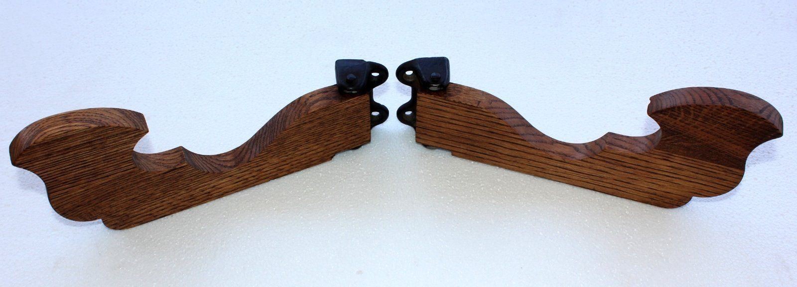 2 Vintage OAK Wall Swing Sconce Hooks Brackets for Lights Plants Cabin Lanterns