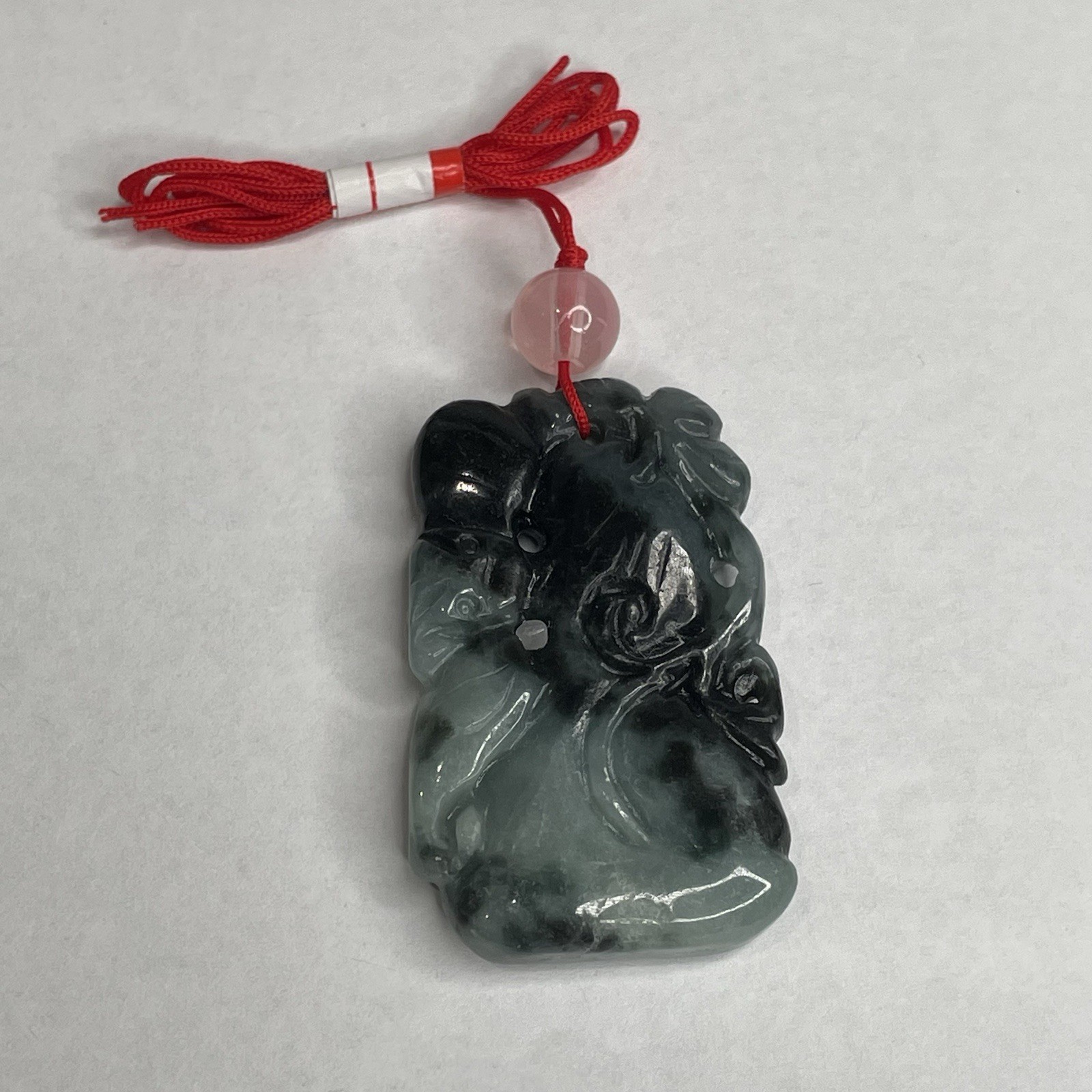 18g Natural Chinese Jade Jadeite Pendant Green Carved Decorative 1 x 1.75 inch