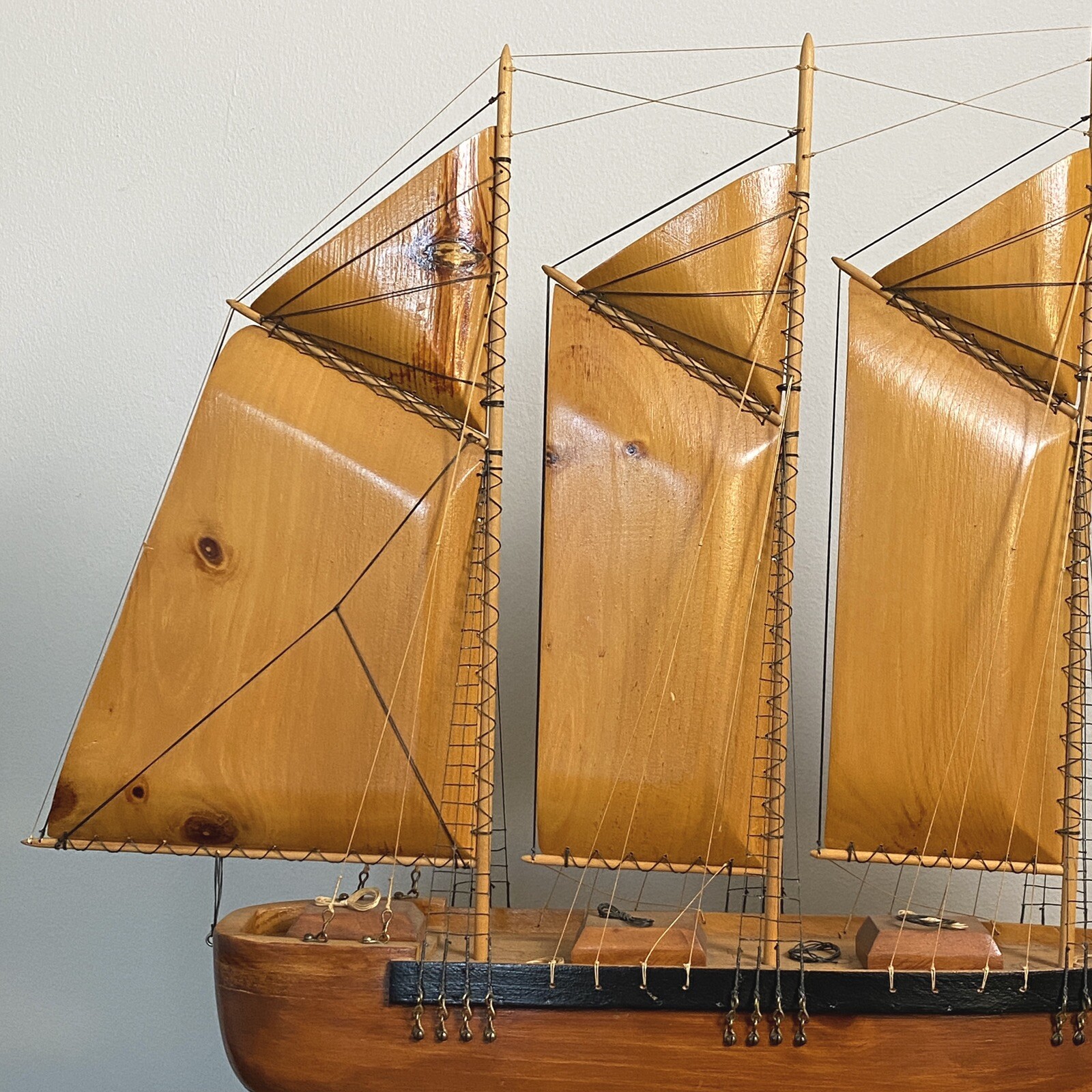 Large Folk Art/Outsider Scratch-Built Clipper Wooden Ship