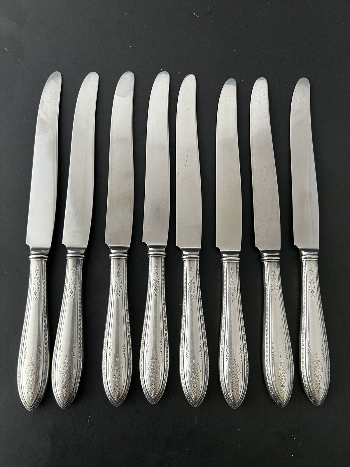 Rogers Argosy IS French Dinner Knives 9 1/2″ Silverplate Flatware Set of 8