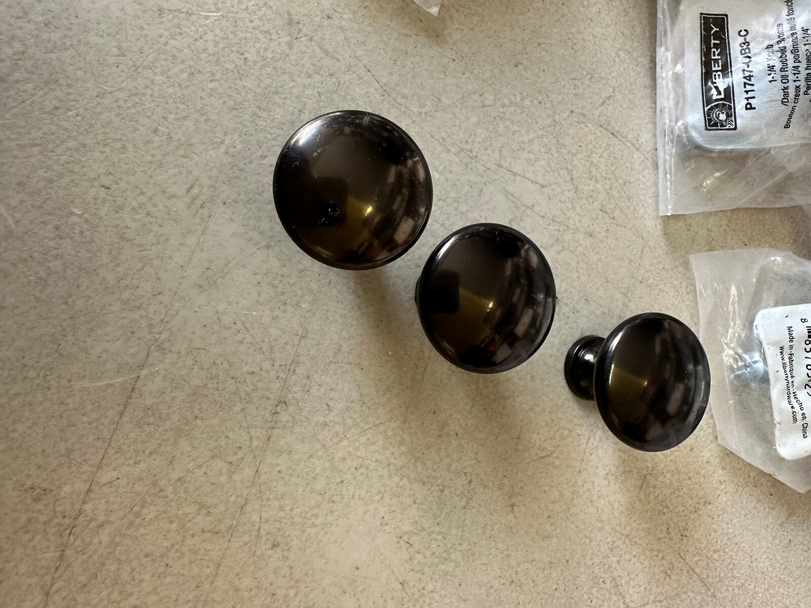 LOt of 53 Pieces 1 1/4″ Garrett Knob in Deep Bronze Cabinet Drawer Liberty NEW