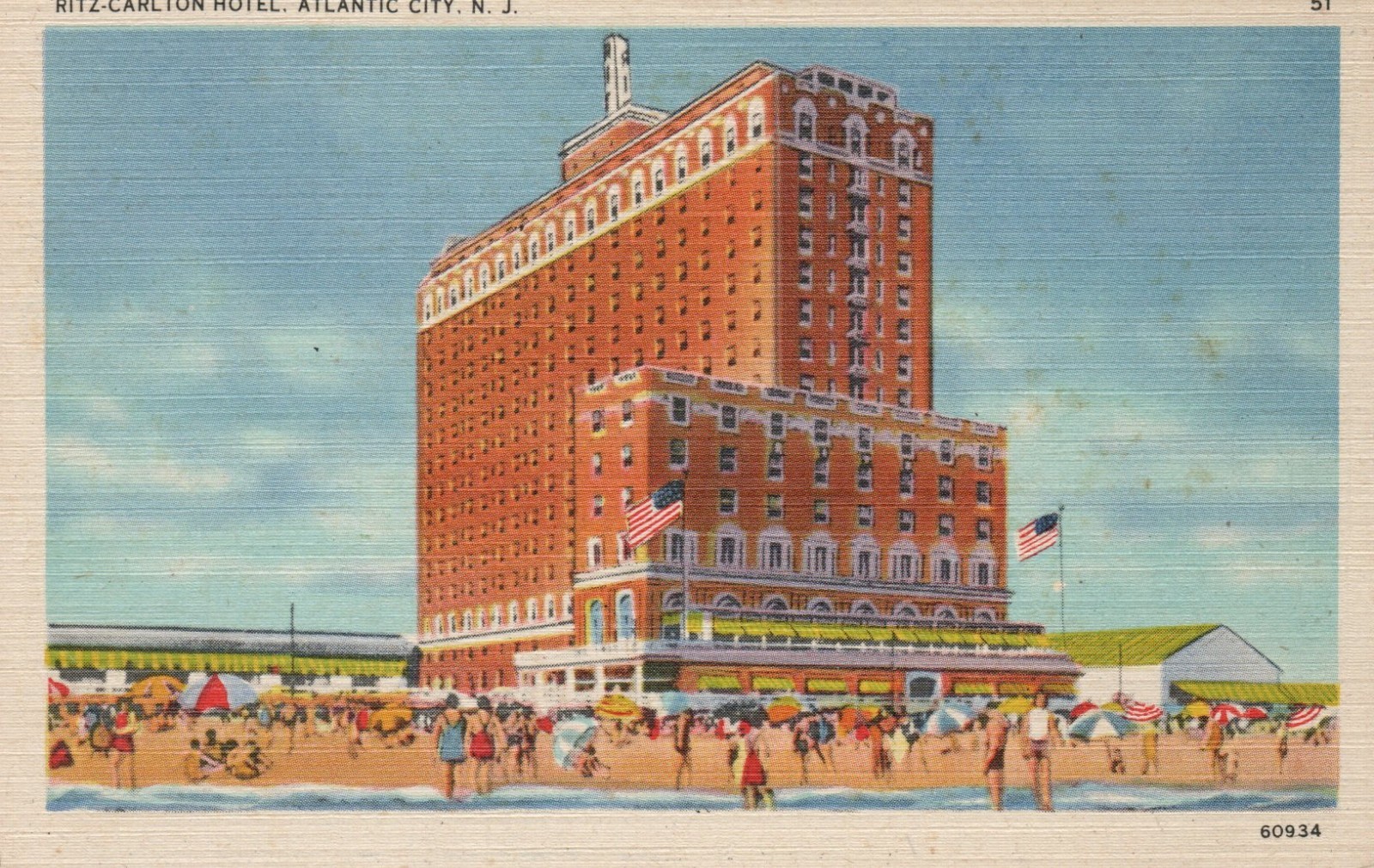 Vintage Postcard Ritz-Carlton Hotel Atlantic City NJ