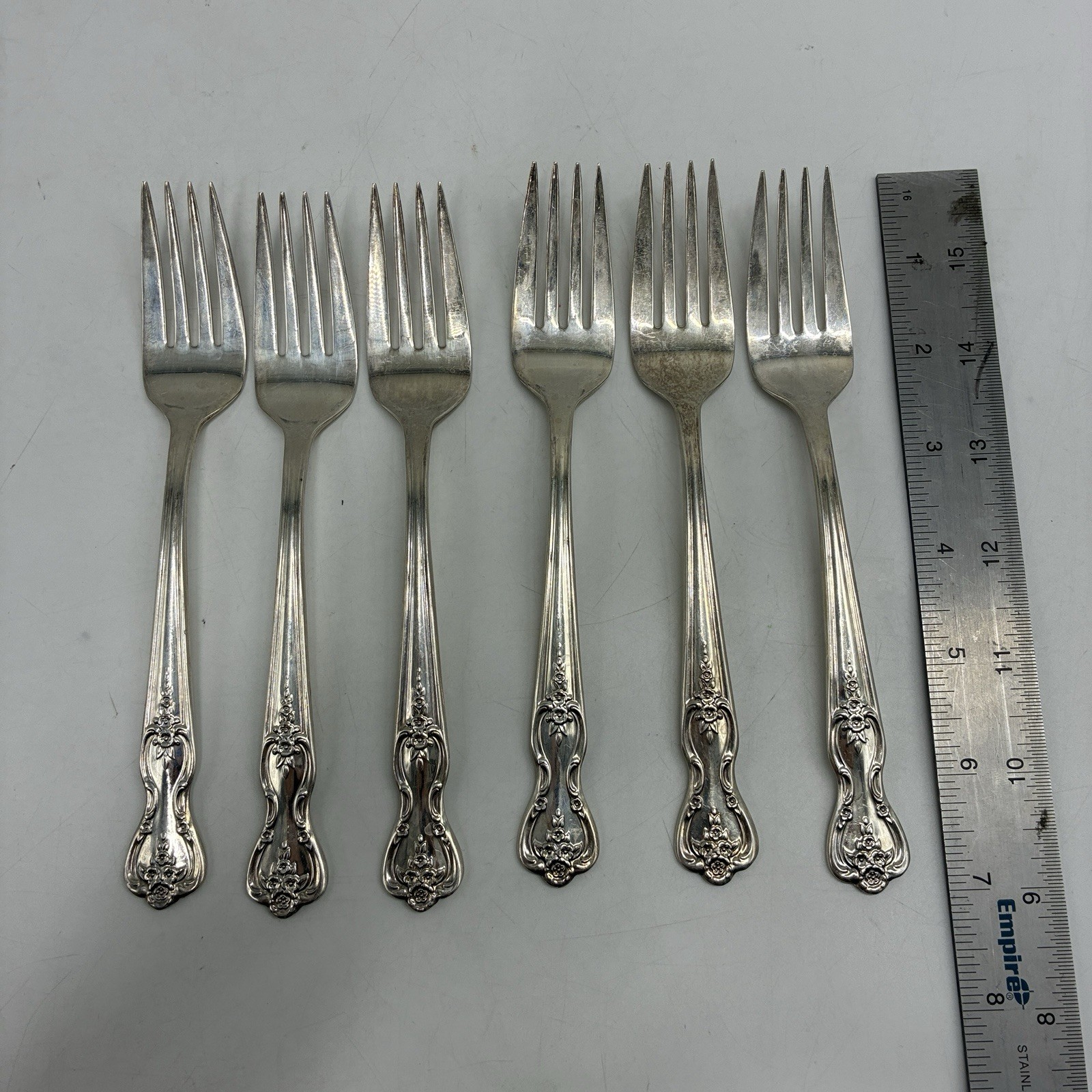 Wm Rogers Mfg Co Magnolia Inspiration (6) Silverplate Salad Forks