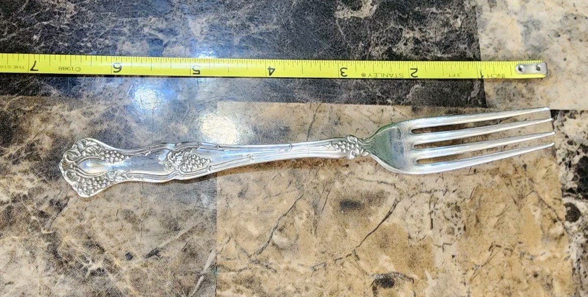 NICE! ANTIQUE c1904 VINTAGE AKA GRAPE 🍇 SILVERPLATED YOUTH 👨‍👦 FORK🔎👀